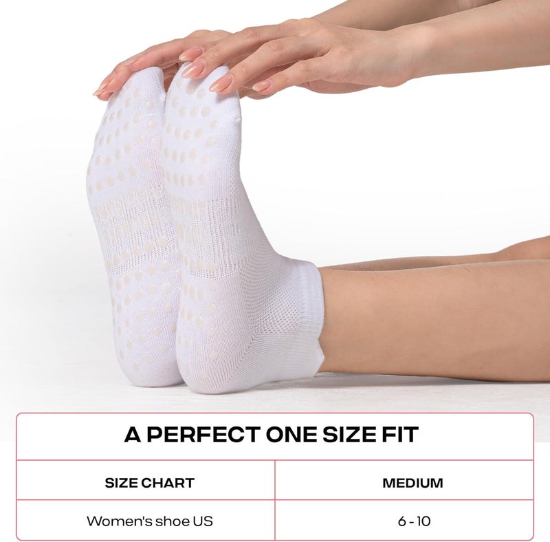 CoolMate Store Pilates Socks with Grips for Women, Yoga Socks, Crew Non Slip Women for Barre, Pilates Gifts - Image 4
